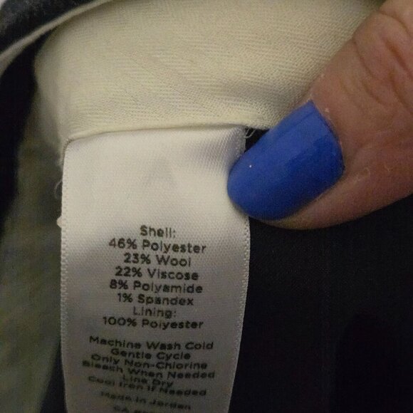 Talbots Windsor Wool Blend Charcoal Grey Plaid Straight Leg Trousers Size 10p - Picture 6 of 6